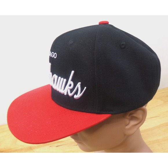Mitchell & Ness Cap Hat NHL Chicago Blackhawks Snap Back Black/Red Vintage Class - Picture 4 of 7